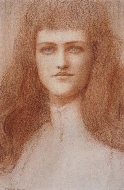 Fernand Khnopff Head of a Young Englishwoman France oil painting art